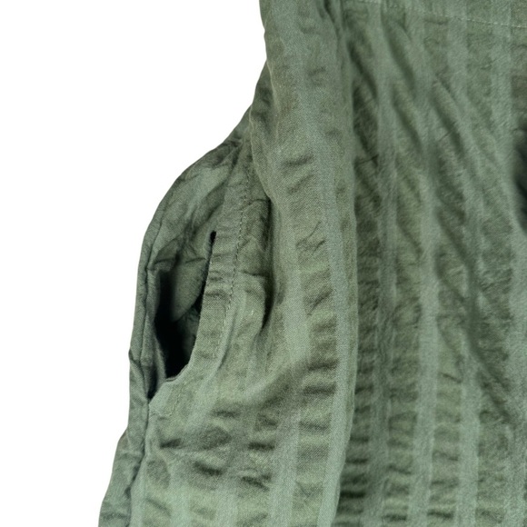 Free People Women’s Pants Size Medium Green Cotton Button side closure Wide Leg - Picture 5 of 9